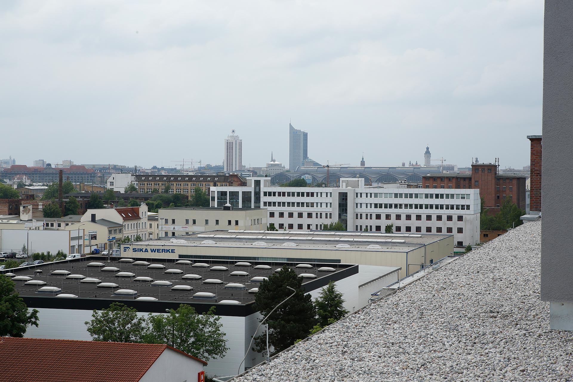 Von den vier Eutritzscher Penthäusern hat man einen grandiosen Blick über Leipzig.